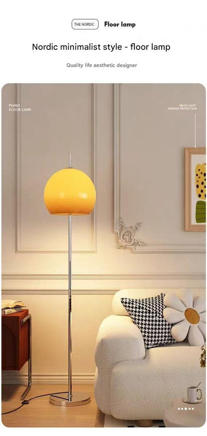Retro mushroom glass floor lamp for living room