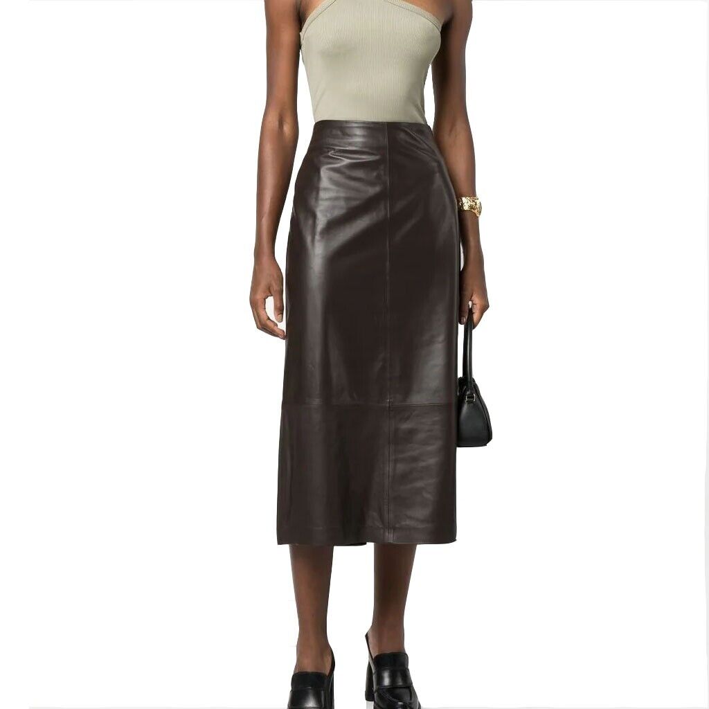 Leather High Waisted Dark Brown Leather