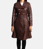 Genuine Leather Trench Coat For Women