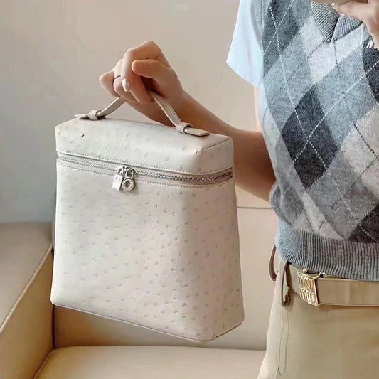 Backpack Women Ostrich Pattern Genuine Leather Handbag