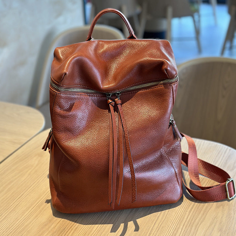 Leather Backpack for Women Laptop Bag Commuter Shoulder