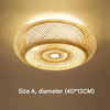 Bamboo woven flush mount ceiling light 1 110V-120V For US CA
