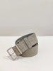 women suede leather wide belt with silver buckle grey