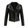 Women’s Faux Leather Motorcycle Jacket with Belt
