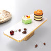 Rectangular Marble Metal Fruit Plate with Gold Base