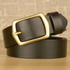 Men’s Genuine Cowhide Leather Belt with Copper Buckle