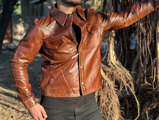 Men Genuine Lambskin Leather Jacket