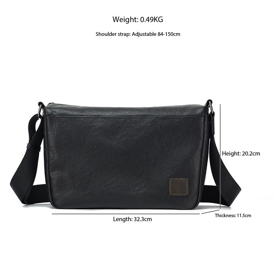 Genuine Leather Men’s Messenger Crossbody Bag
