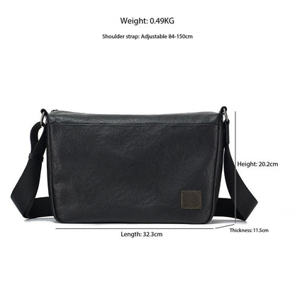 Genuine Leather Men’s Messenger Crossbody Bag