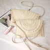 Braided Straw Crossbody Shell Bag