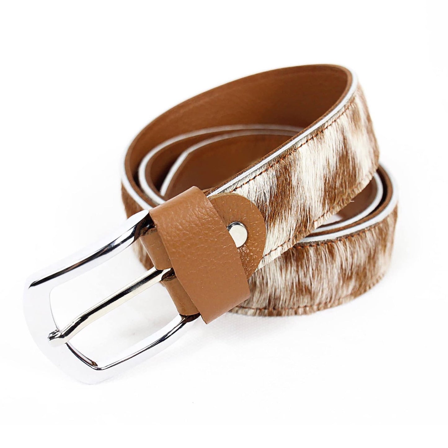 Hair On Cowhide Fur Belt