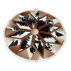 Natural Round Cow Skin Patchwork Rug