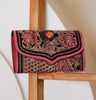 Pink Hand Tooled Leather Clutch Purse