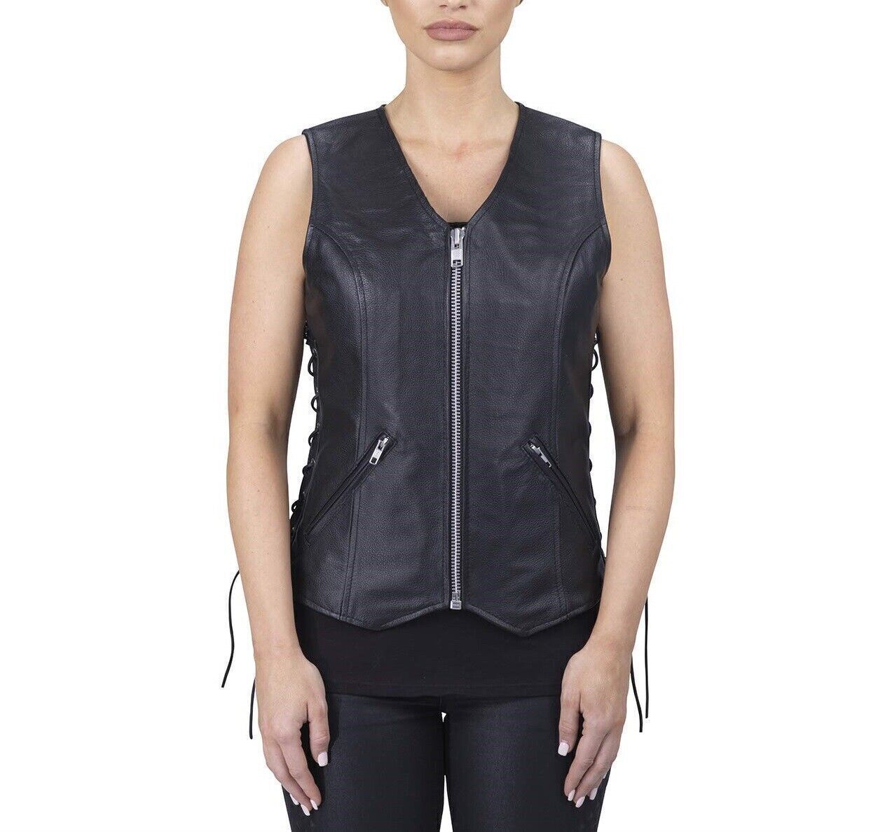 leather vest women's motorcycle