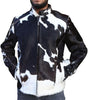 Cowhide Fur Jacket Men's Black White