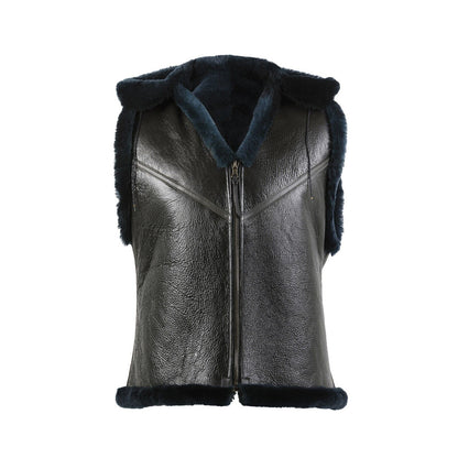 Me Genuine Leather RAF Hooded Vest