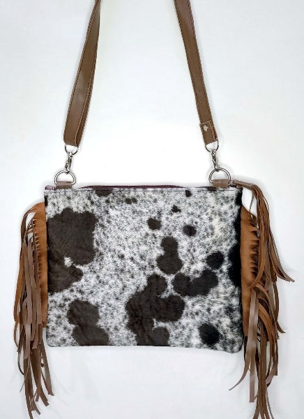 Tricolor Cowhide Crossbody Bag