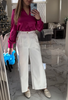 Women's White Wide-Leg Trousers