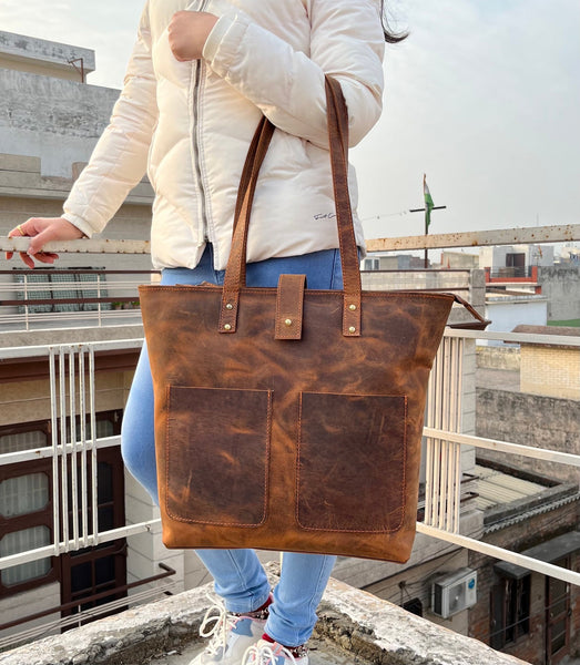 women's leather tote bags