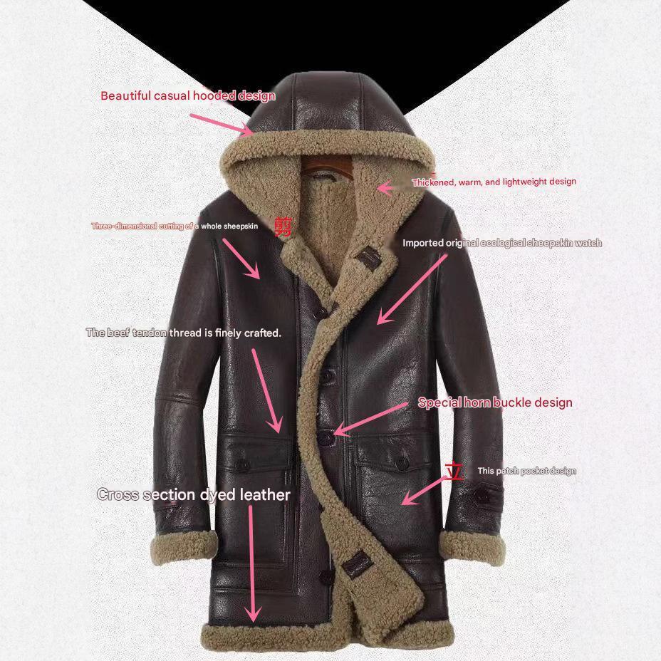 real shearling trench coat men's aviator 2 M