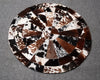 round patchwork natural cowhide rug