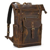 Genuine Leather Roll Top Backpack