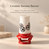 Ceramic Incense Burner with Crane Cutout Lid for Coil Incense