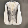 IN STOCK Women’s Mink and Real Fox Fur Coat Winter Jacket 1