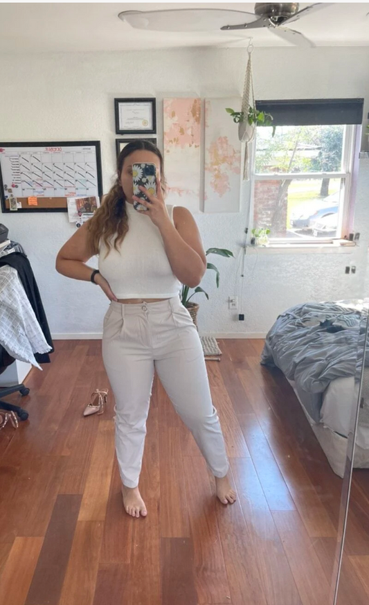 tapered pants women high wasited