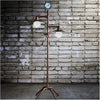 Industrial steampunk copper water pipe floor lamp