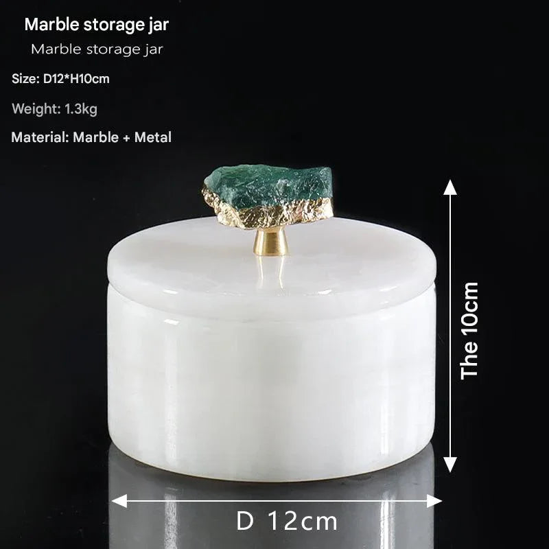 Natural Marble Jade Jewelry Storage Jar 4