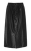 women's long leather skirt button closure