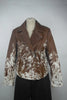 Women Cowhide Jacket Brown White