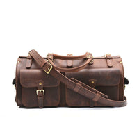 22.5" Leather Duffel Travel Bag