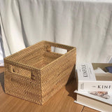 Natural Rattan Wicker Rectangular Storage Basket