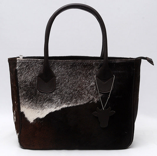 Exotic Natural Cowhide Tote Purse