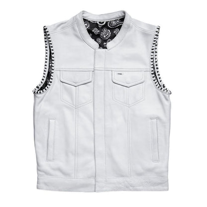 White leather vest for men