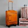 Leather Trolley Suitcase Large Capacity 20 Inch Rolling Luggage