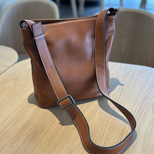 Soft Leather Shoulder Crossbody Bucket Bag
