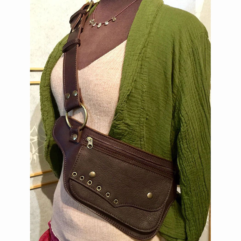 Pu leather shoulder holster wallet bag for women travel carry 1