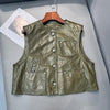 Women Cropped Short Leather Vest 2 M