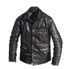 Mens Vintage Distressed Black Motorcycle Jacket