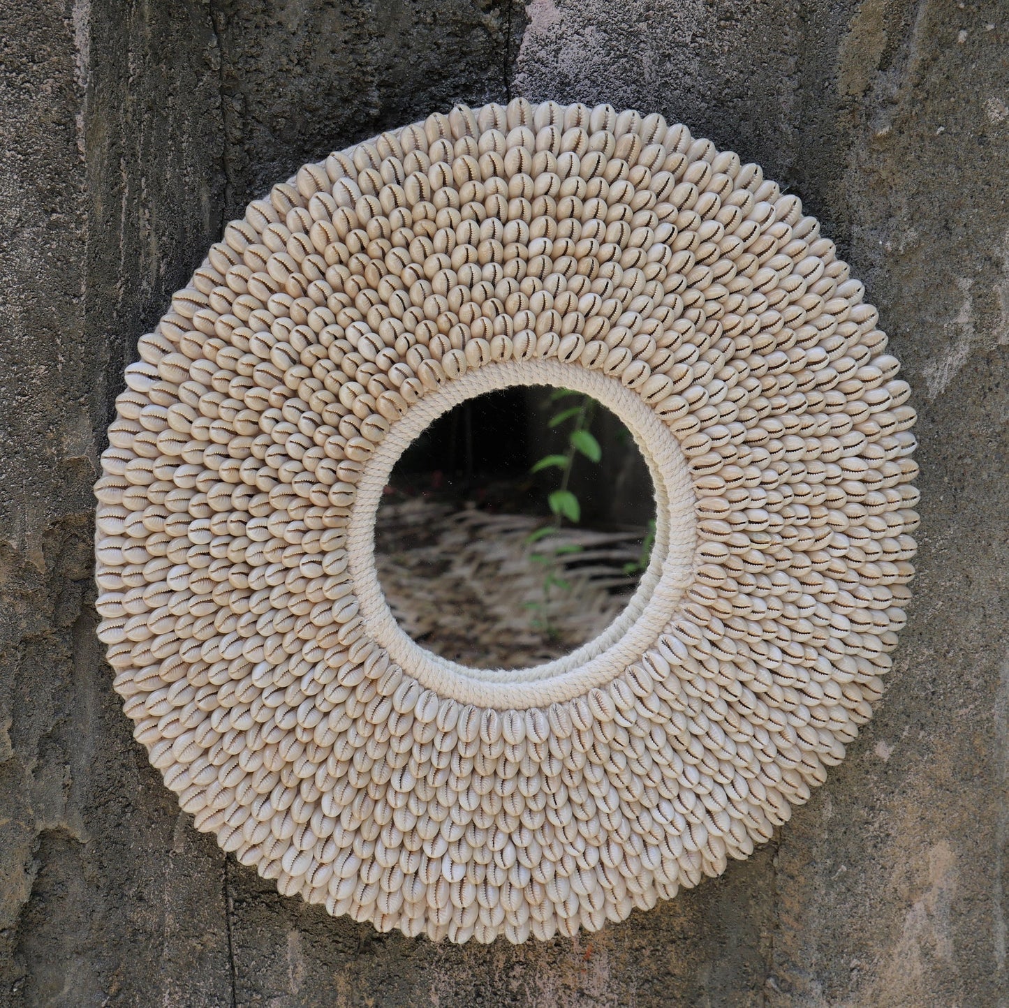 Papua Necklace Inspired Cowrie Shell Round Mirror