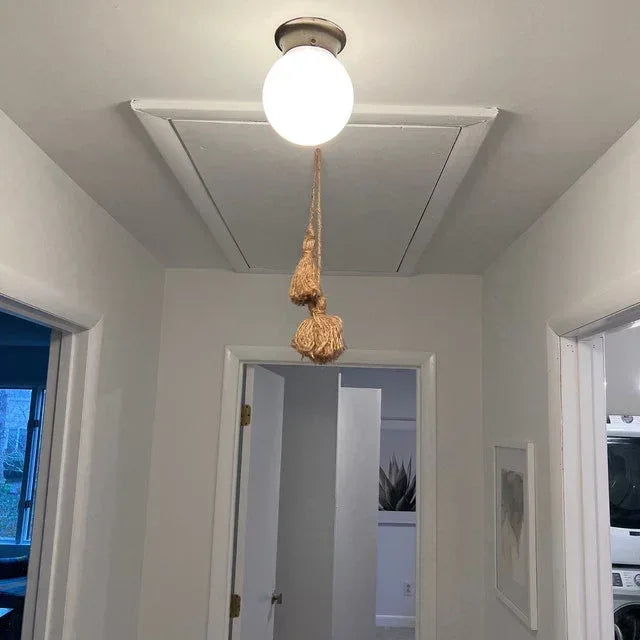 Ladder Pulling Down Rope Attic Wall Decoration – Boho Living Room