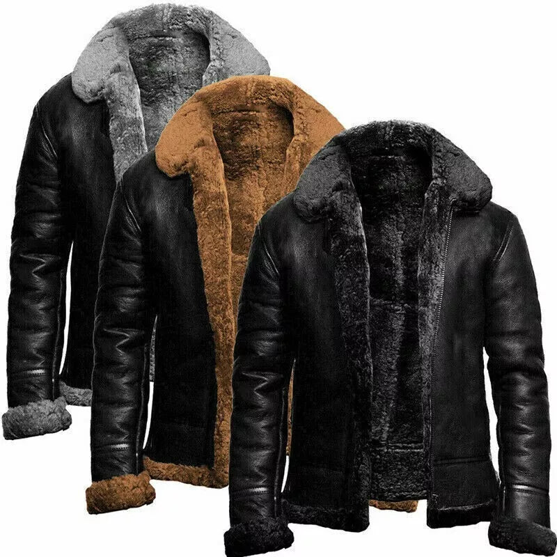 Genuine Leather Shearling Aviator Jacket