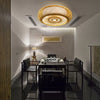 Bamboo woven flush mount ceiling light