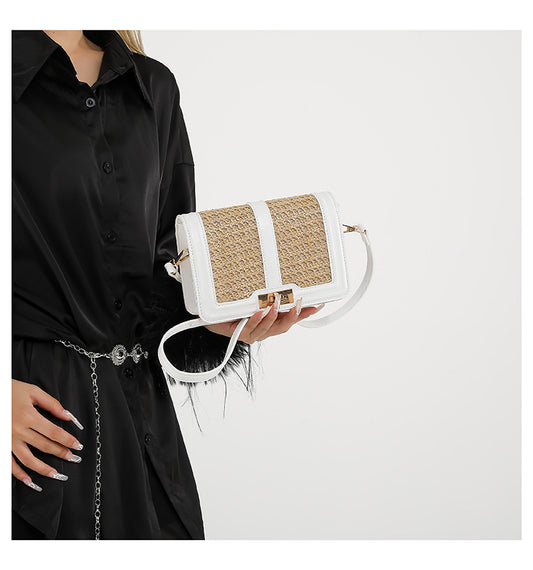 Small Woven Straw Crossbody Bag Summer Beach Purse