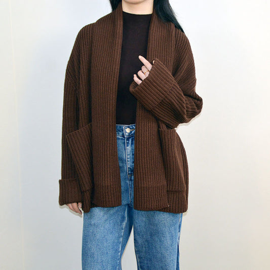 Women's Oversized Wool Knit Cardigan