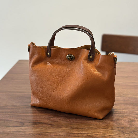 Real Leather Crossbody Office Purse with Strap