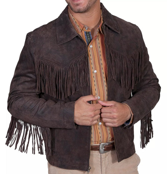 Men's Western Suede jacket With Fringes